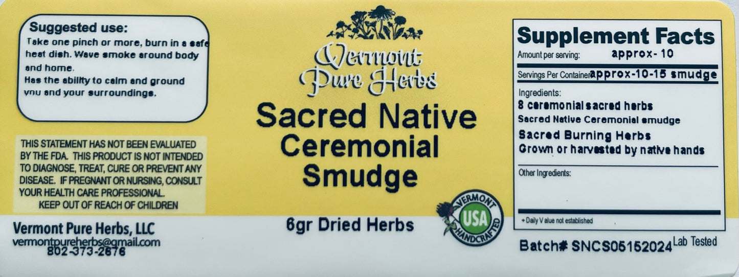 Sacred Native Ceremonial Smudge Herbs